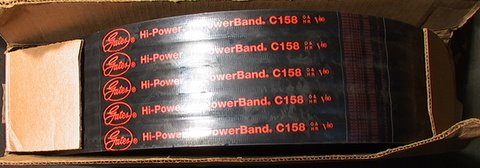NIB 5-wide 5/C158 Gates v-Belt 108SS HI-Power II Powerband