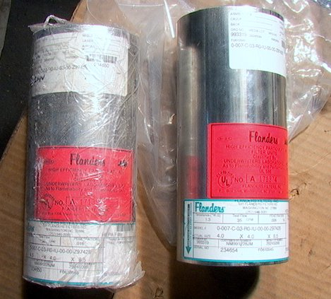 1 of 2 NOS Cylindrical Metal HEPA Air Filter 4" Diameter by 8.5