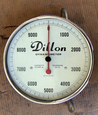 10,000 Pound Dillon Dynamometer Analog Tension Gauge Scale - Click Image to Close