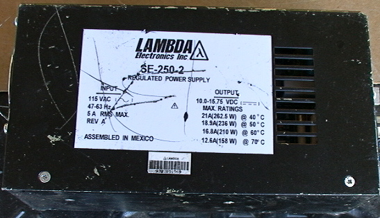 Lambda DC Power Supply Model # SE-250-2 Parts Unit