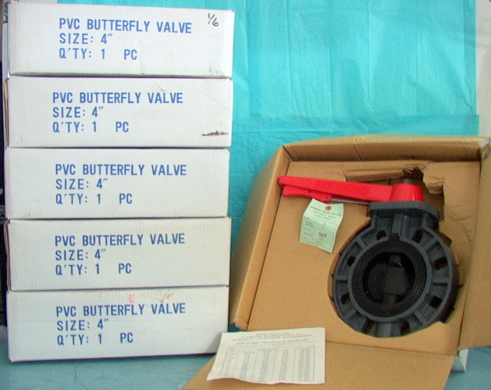 Lot of 6 NIB NOS Hershey Model 0809 4" U-PVC Butterfly valves - Click Image to Close