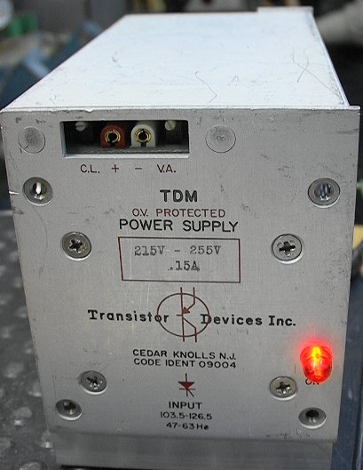 Low HiVolt TDM 215 to 255 volt DC power supply at .15 A