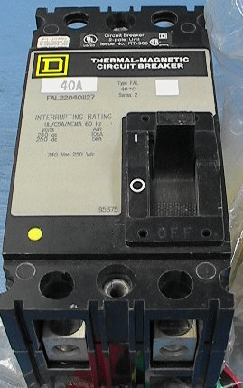 Circuit Breaker 2-pole FAL 40 Amp Thermal Magnetic +UVT
