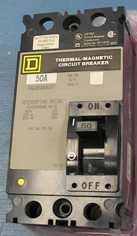Breaker 2-pole FAL 50 Amp Thermal Magnetic undervoltage
