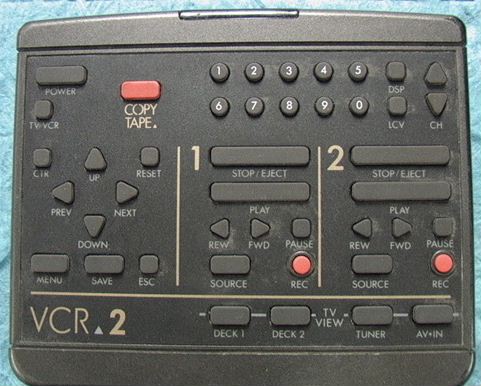 VCR.2 Dual Video Tape Deck Remote IR Controller