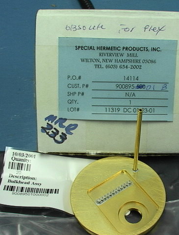Gold Au Plated 3" Bulkhead Assembly With 12 Hermetic Electrical