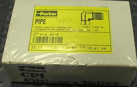 Box of 10 Parker Pipe Street Elbow 90 degree HC 4-4 SE-B - Click Image to Close