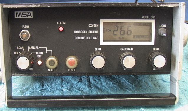 MSA Model 361 Portable Alarm Oxygen Hydrogen Sulfide Combustible
