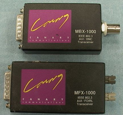 Canary MBX-1000 BNC & MFX-1000 FOIRL 802.3 Transceiver