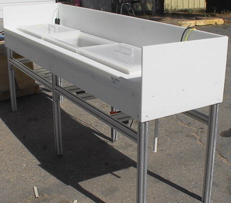 3-Sink Chemical Rinse Wet Bench 8' by 2' overall - Click Image to Close
