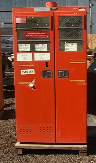Double Door Three Cylinder Toxic Gas Bottle Safety Cabinets Has