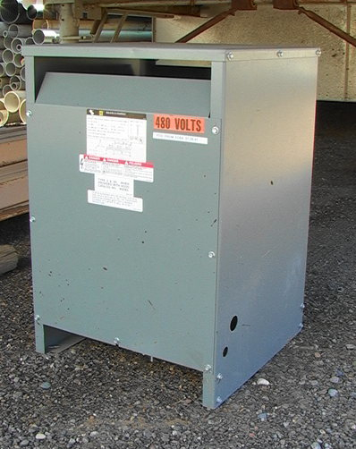 Square D 45KVA Transformer 480 To 208/120 Delta Wye With Taps - Click Image to Close