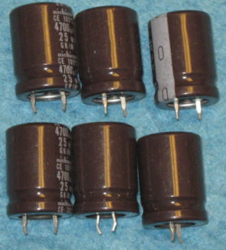 Lot of 54 Nichicon 4700 uf 25 WV Electrolytic Capacitors