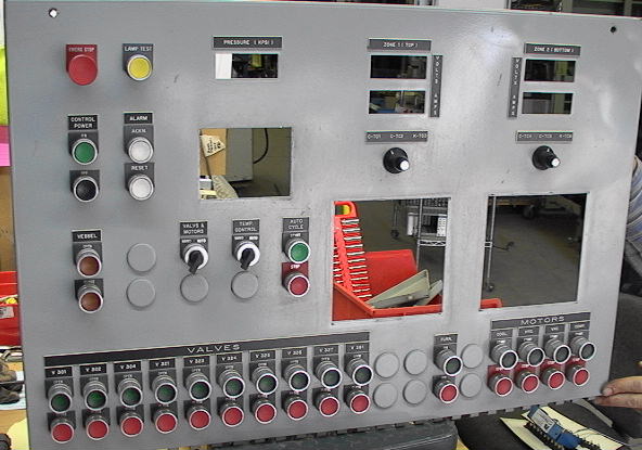 Switch Panel with over 40 push-button industrial switches