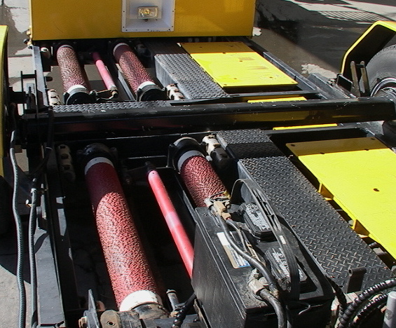 Each of the tread rollers has a hydraulic motor on it. Each pair of 