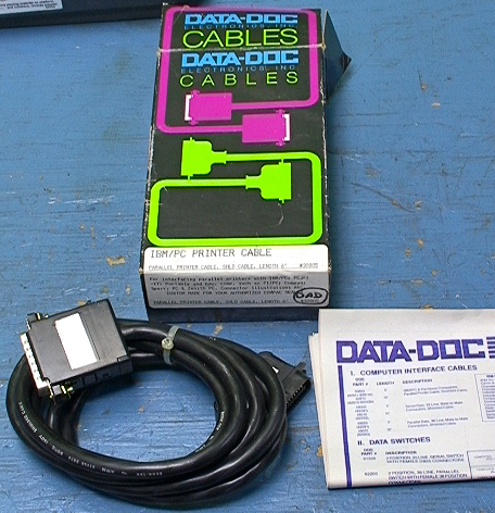 DATA-DOC 30805 IBM/PC 6' Printer Cable NIB