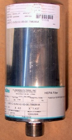 1 of 9 NOS SS Flanders Round Canister HEPA Air Filter w/ Down - Click Image to Close