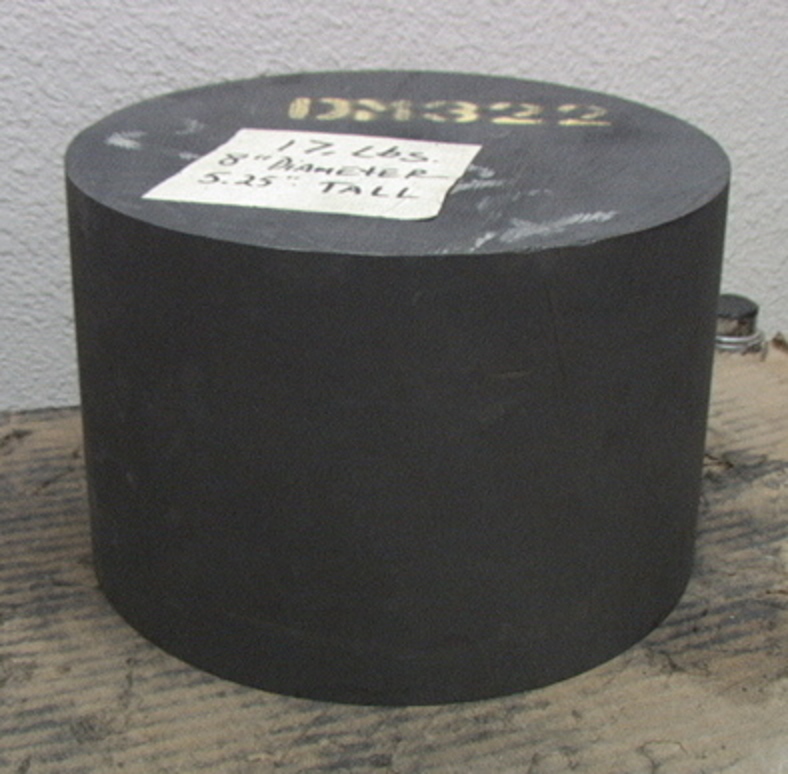 Cold-Molded Fine-Grained 8"x5.25" 17 lb Graphite Cylinder Plunge - Click Image to Close