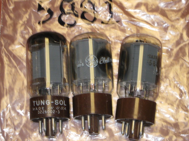 Set of 3 5881 Tetrode Vacuum Tubes