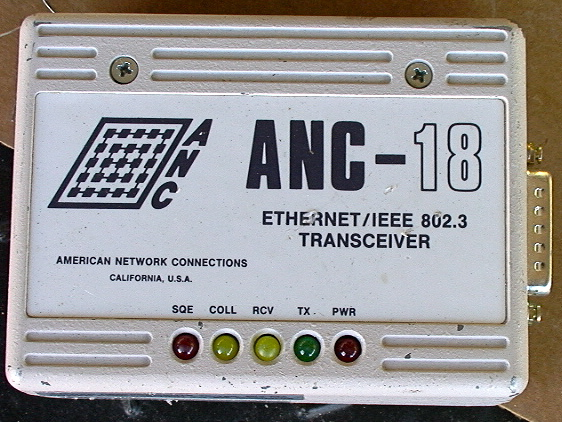 ANC Ethernet / IEEE 802.3 Transceiver Model # ANC-18