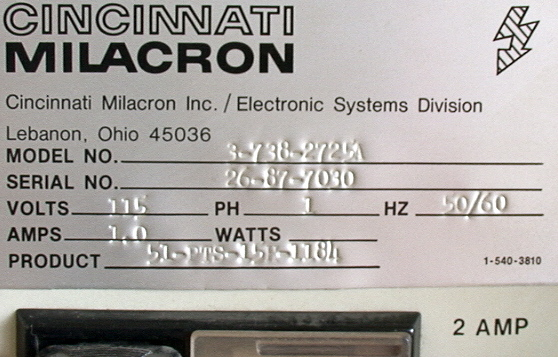 Cincinnati Milacron 3 738 2725A Robot Terminal  