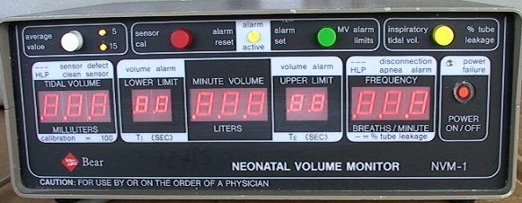 Bear Neonatal Volume Monitor 1900 Parts Unit