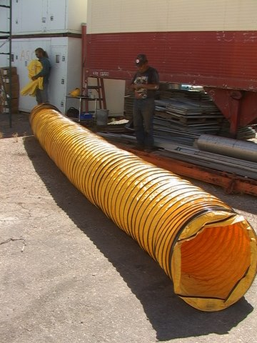 Yellow 24" diameter by 22' Accordion Flex Air duct hose - Click Image to Close