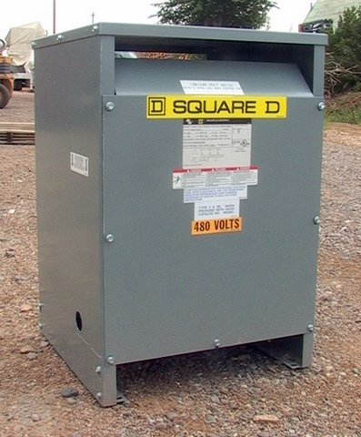 45 KVA Square D Sorgel Transformer 480 -240/120 Rare Wye-Delta 3
