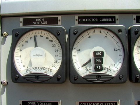 BIG Vintage Electrical Electronics Control Panel Gauges Meters Lights