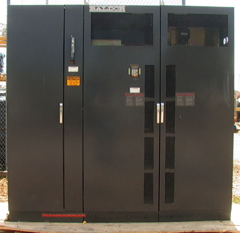 500 hp 460 VAC Baldor Sweodrive VFD Parts Cabinet loaded with co - Click Image to Close