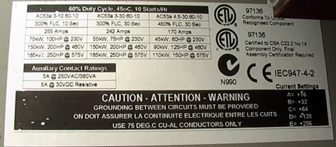 soft starters 75 250hp 200 600V+75cf Nema4&12 cabinet  