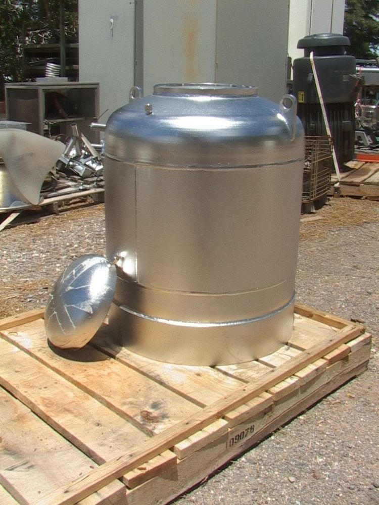 55 Gallon Heavy Duty Stainless Steel Vessel w/ Lid AL-T316-316L - Click Image to Close