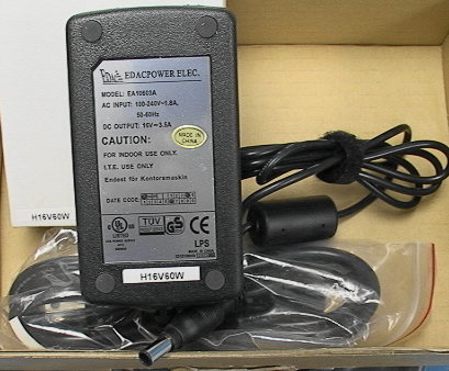 EA10603A Power Adapter Supply 16 VDC 3.5 Amp Laptop Type 100-240 - Click Image to Close