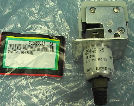 UEC Pressure Switch J54AS 25 15A 480 VAC Dual Micro Switch.