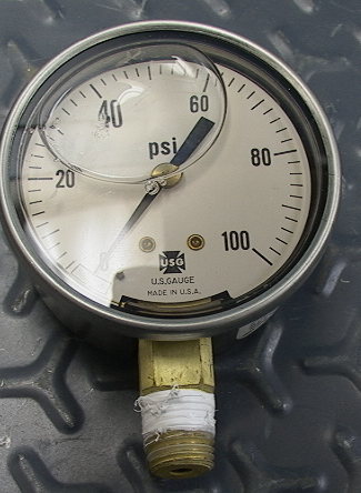 USG Liquid Filled Pressure Gauge 100 PSI - Click Image to Close