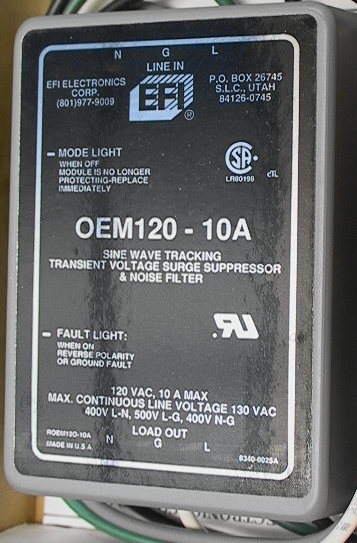 EFI OEM120-10A Sine Wave Tracking Transient Voltage Surge ...
