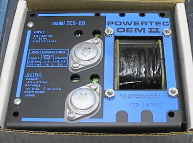 Powertec OEM II 2C5-6B Regulated DC Power Supply 5V at 6A 115/23