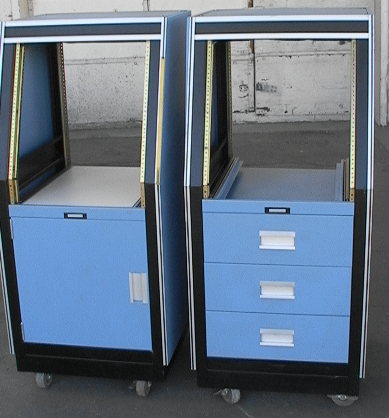 Matching Pair of Control Console Type 19" Rack Cabinets ~54"