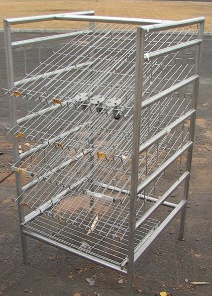 Gravity Feed Retail Display Bread Rack Stainless Steel 4-Level - Click Image to Close