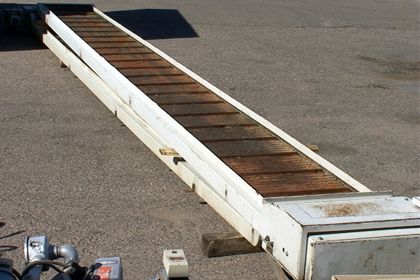 25 foot long Knoll Slat Band Chip Conveyer Model Number 600-S-1 - Click Image to Close