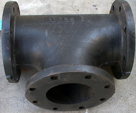 6" Pipe "T" Flat Face Flange 8-bolt G 125 A - Click Image to Close