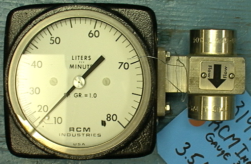 RCM Industries Liters Per Minute Gauge 3/4"-73-VDL-M80-A