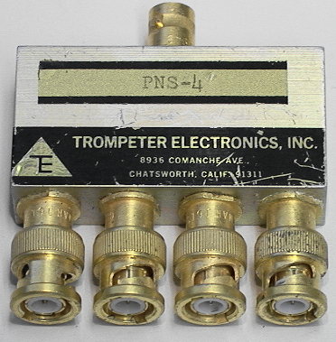 Trompeter Electronics PNS-4 4 to 1 BNC Coax Splitter - Click Image to Close