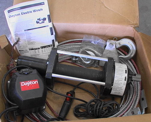 Dayton Grainger 3V171 12 volt Electric Winch 6000 pound like new - Click Image to Close
